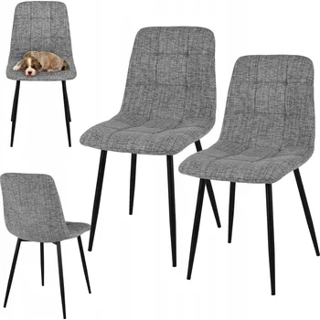 Židle HowHomely látka šedá 2 ks