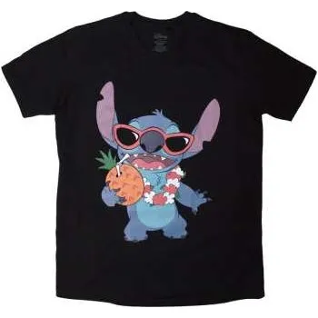 Merch Disney: Disney Unisex T-shirt: Lilo & Stitch Stitch Pineapple (black) (x-large) XL