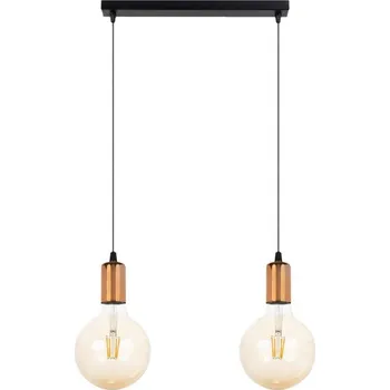 Lustr na lanku MIROS 2xE27/60W/230V černá/měděná