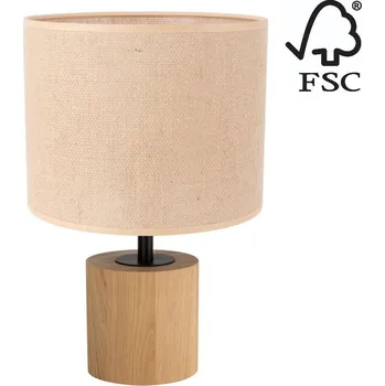 Lampička DO708195174 - Stolní lampa KRETA 1xE27/25W/230V dub/oranžová + záruka 3 roky
