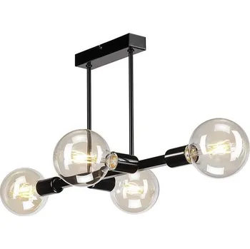 Lustr na tyči ASTRID 4xE27/60W/230V černá