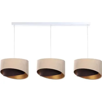 Lustr na lanku GALAXY 3xE27/60W/230V béžová/hnědá/zlatá