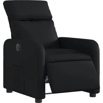 Křeslo Elektrické polohovací křeslo černé barvy, potažené umělou kůží