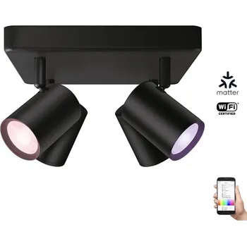 Bodové svítidlo WiZ - LED RGBW Stmívatelné bodové svítidlo IMAGEO 4xGU10/4,9W/230V černá Wi-Fi