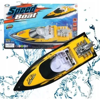 Hračka pro nejmenší VELKÝ MOTOROVÝ ČLUN NA BATERIE DO VODY KE KOUPÁNÍ BAREVNÁ PLOVOUCÍ LOĎ