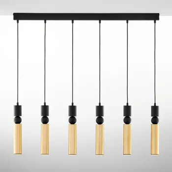 Jupiter 2008 - Lustr na lanku ALAS 6xGU10/10W/230V zlatá/černá