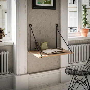 Psací stůl Nástěnný pracovní stůl TUNA 50x70 cm hnědá/černá