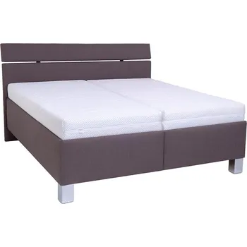 Postel Čalouněná postel s matrací a úložným prostorem ALIS 180x200 cm hnědá