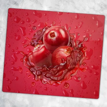 Kuchyňské prkénko Tvrzené skleněné kuchyňské prkénko s dekorativní grafikou Červená jablka 60x52