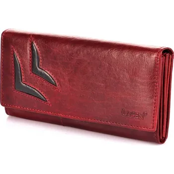 Módní doplněk Dámská kožená peněženka Lagen 6011/T Red/Black