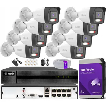 Bezpečnostní kamera Sada pro monitoring 8x IP kamera 6Mpx, rekordér, disk 2TB a aplikace