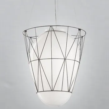 SIRU - Lustr na lanku SEGNI 1xE27/60W/230V černá/bílá benátské sklo