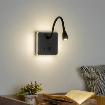 Nástěnné svítidlo Brilagi - LED Flexibilní nástěnná lampa MAYA Double LED/4W/230V + LED/3W černá