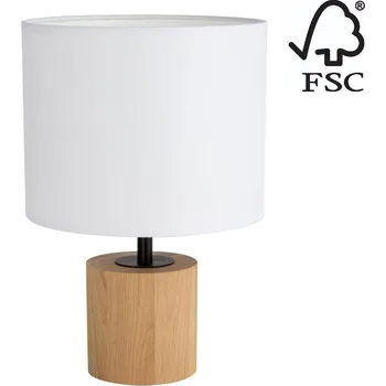 Lampička DO708191174 - Stolní lampa KRETA 1xE27/25W/230V borovice/bílá + záruka 3 roky