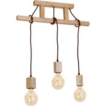Lustr na tyči JACK 3xE27/40W/230V přírodní dřevo