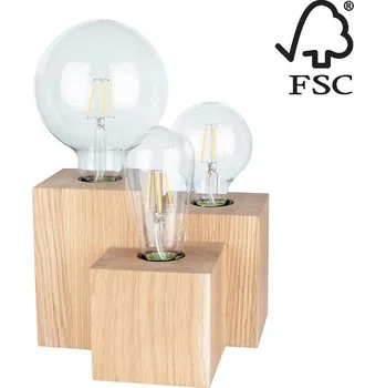Lampička 2276374 - Stolní lampa VINCENT 3xE27/15W/230V dub + záruka 3 roky