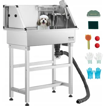Vana VEVOR vana pro zvířata 87x49x122,5cm vana pro psa kočku nerezová ocel