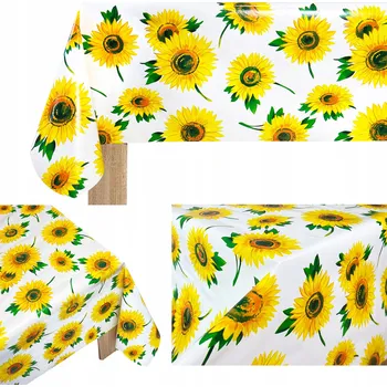 ubrus Voskované plátno na stůl do kuchyně, zahrady, restaurace - ubrus odolný proti skvrnám, slunečnice