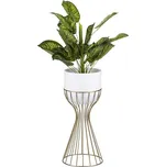 Kovový květináč LOFT 46x20 cm zlatá/bílá