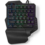 Nedis GKBDS110BK - LED RGB Jednoruční herní klávesnice 5V