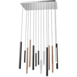 Redo 01-2057 - LED Lustr na lanku MADISON 14xLED/4W/230V lesklý chrom/černá/měď