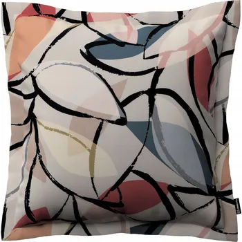 Povlak na dekorativní polštářek Povlak na polštář 45x45 cm růžovo-šedý s rostlinnými motivy