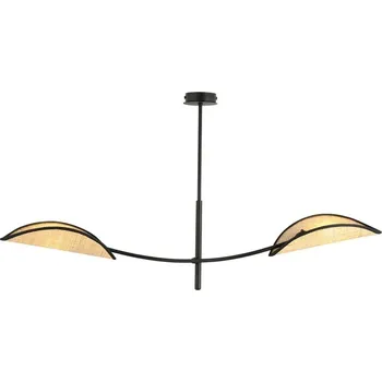 Lustr na tyči LOTUS 2xE14/10W/230V černá/béžová