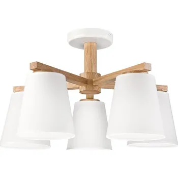 Přisazený lustr ELLIE 5xE27/15W/230V bílá/dub