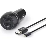 Philips DLP2357V/10 -Nabíječka do auta 2xUSB/12V + kabel USB/lightning konektor