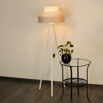 Lampička Brilagi - Stojací lampa ALASKA LUNETA 1xE27/15W/230V šedá/krémová