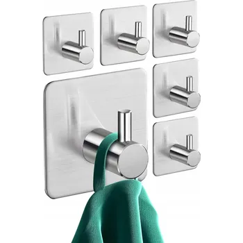 Držák na ručník 6 KUSŮ DRŽÁK NA VĚŠÁK HÁČEK NA RUČNÍK BEZ VRTÁNÍ 3M SAMOLEPICÍ