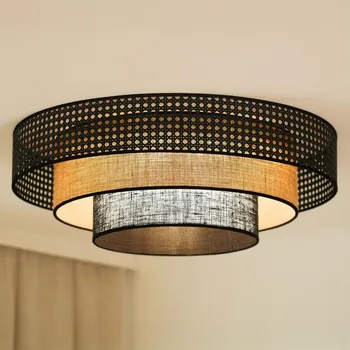 Brilagi - LED Stropní svítidlo DAKOTA LUNETA LED/12W/230V pr. 60 cm černá/ratan