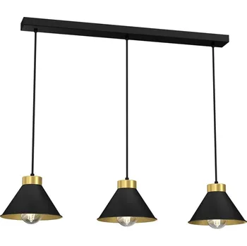 Lustr na lanku DEMET 3xE27/60W/230V černá/zlatá