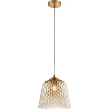 Klausen 111032 - Lustr na lanku FLUID 1xE27/11W/230V béžová/zlatá