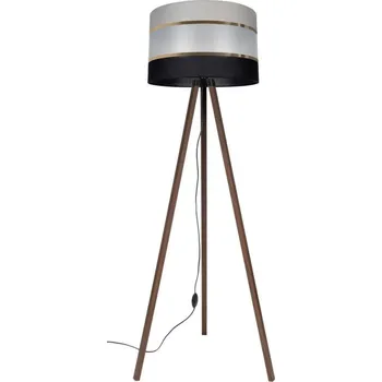 Lampička Stojací lampa CORAL 1xE27/60W/230V hnědá/černá/šedá/zlatá