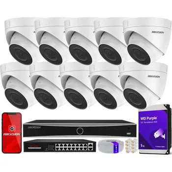 Bezpečnostní kamera Monitorovací sada 10x IP DS-2CD1341G0-I/PL(2.8MM) 4MPx Aplikace Hikvision