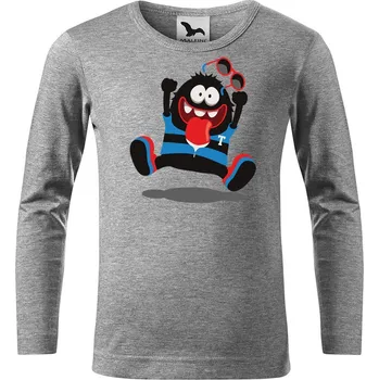 Chlapecké tričko DOBRÝ TRIKO Dětské bavlněné triko Veselá příšerka Velikost: 158/12 let, Barva: Tmavě šedý melír