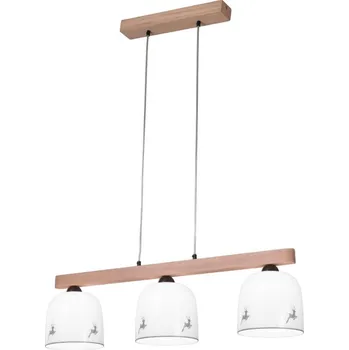 Kolarz A1352.83.Gr.100- Lustr na lanku NONNA 3xE27/60W/230V jeleni dub/bílá/šedá