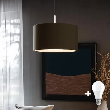 Eglo - LED Lustr na lanku TUNJA 1xE27/60W/230V hnědá