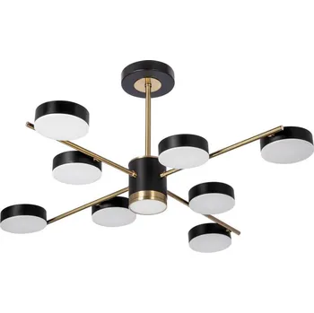 LED Lustr na tyči 8xLED/7W/230V + LED/6W 3000-6000K pr. 77 cm zlatá/černá