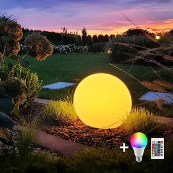 Venkovní osvětlení LED RGBW Stmívatelná venkovní lampa GLOBO 1xE27/9W/230V pr. 30 cm IP44