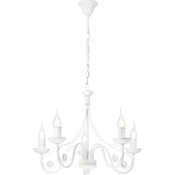 Lustr na řetězu DONATO 5xE14/40W/230V bílá