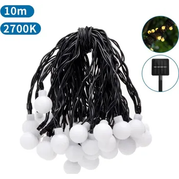 Venkovní osvětlení Aigostar - LED Solární dekorační řetěz 50xLED/8 funkcí 12m IP65 teplá bílá