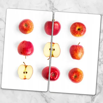 Obraz Dvě Dekorativní Kuchyňské Desky z Tvrzené Sklo S Potiskem Jablka 2x30x52