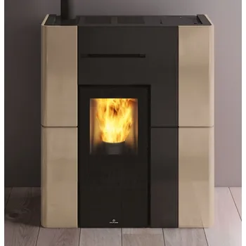 Krbová kamna Tenká peletová kamna s výměníkem EK BLADE H 15/13 kW kachle béžová The Mind WiFi