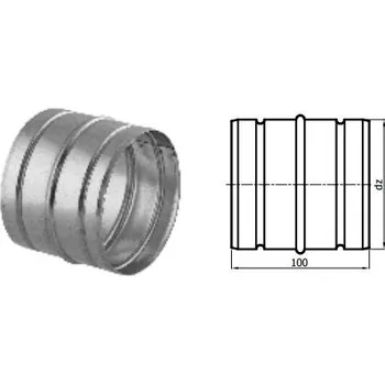 Krbová obestavba Spojka potrubí pr. 125 mm VZT
