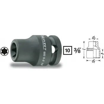 Ruční nářadí Kovaný vnitřní nástrčný klíč 3/8" TORX® E10 HAZET 880S-E10 - HA041237