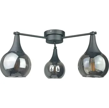 Přisazený lustr STAR 3xE27/60W/230V černá/kouřová černá