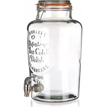 Sklenice Skleněná ZAVAŘOVACÍ SKLENICE s kohoutkem NA NÁPOJE limonádu 7 L do restaurace zahrady na párty