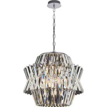 Křišťálový lustr na řetězu CROWN 12xE14/40W/230V chrom